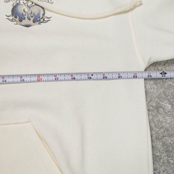 H&M Sublime Ivory Blue Logo Heart Sweatshirt Hoodie Full Zip Womens Size M - Picture 5 of 13